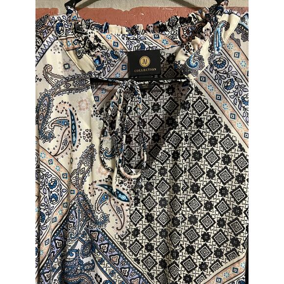 JM Collection | Mixed Print Long Sleeve Top - Picture 5 of 8